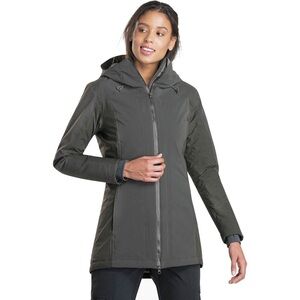 Kuhl Kopenhagen Insulated Trench Coat Jacket in Grey Moss - Women's Size S